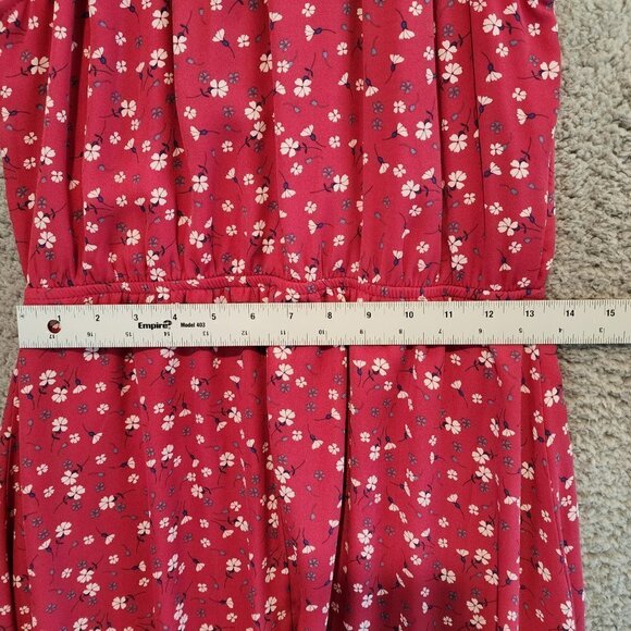 Francescas Mi Ami MINI DRESS Halter Red White Floral Blouson Lightweight Sz L - Picture 10 of 10